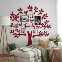 Family Tree Wall Decor XXL with 6 Photo Frames – Birch Plywood