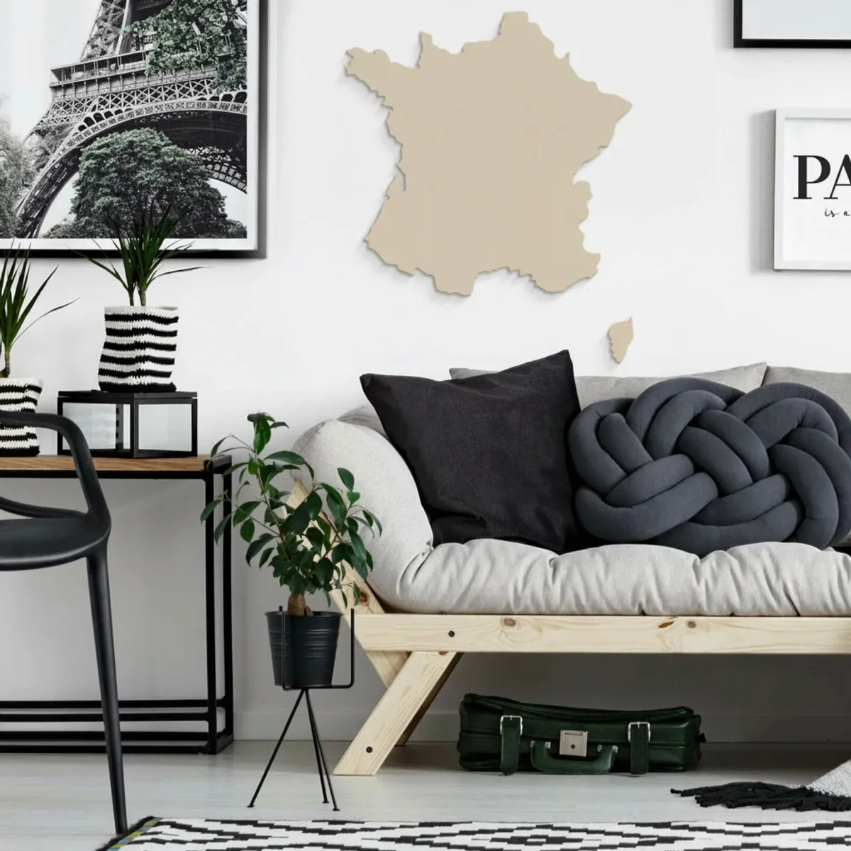 France Map Wooden Wall Decor – Birch Plywood (2 pieces)