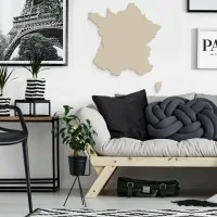 France Map Wooden Wall Decor – Birch Plywood (2 pieces)