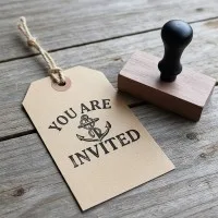 Nautical Wedding Invitation Stamp – Custom Text