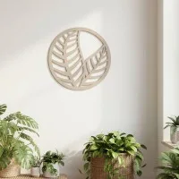 Décoration en bois contreplaqué feuilles en cercle