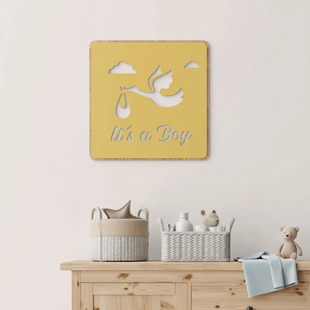 Plywood Wooden Ornament Baby – It's a Boy