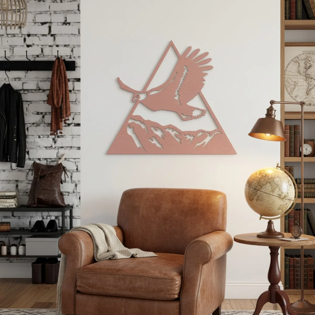 Décoration en bois contreplaqué Aigle au-dessus des montagnes