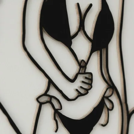 Drei Frauen Linienkunst Wandpaneel