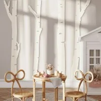 Birch Tree Forest Wall Decor – 4 Birch Trunks, Birch Plywood