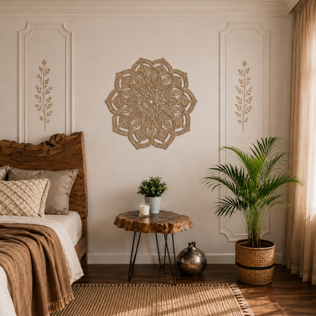 Carved plywood mandala