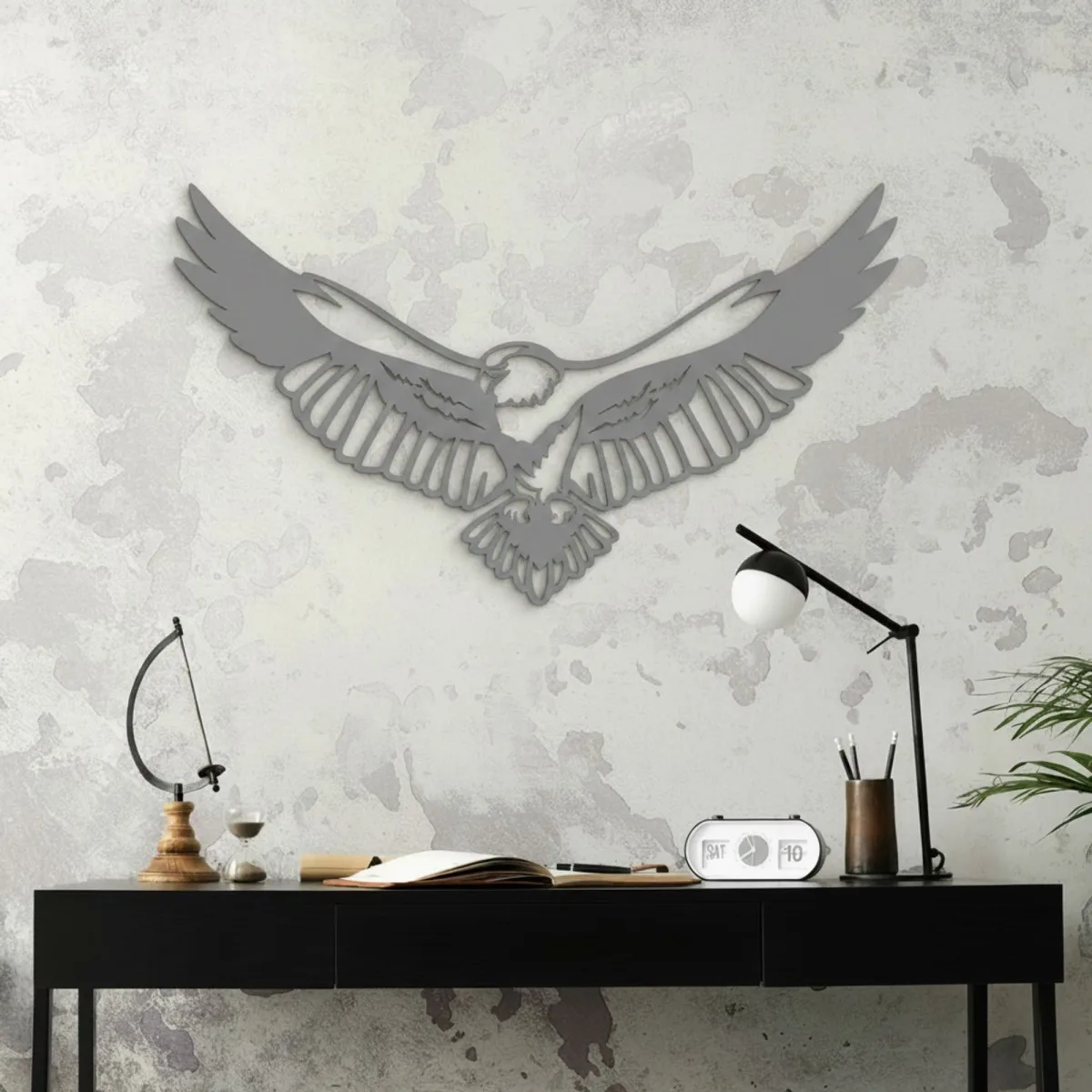 Adler Wanddekoration aus Birken-Sperrholz – Flugender Adler Silhouette