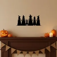 Witches Coven Wall Art – 6 Hand-Holding Halloween Witches – Birch Plywood