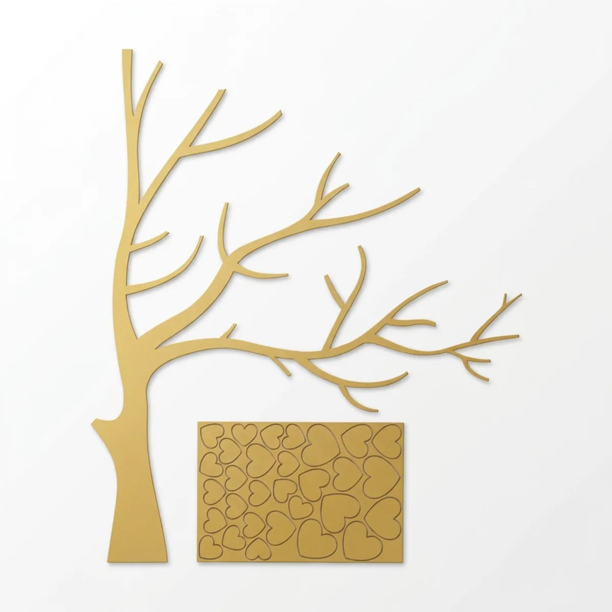 Wooden Wall Decor - Tree with Hearts XXL - 3mm Birch Plywood