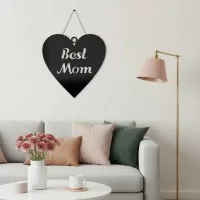 Déco murale en contreplaqué « Best Mom » en forme de cœur