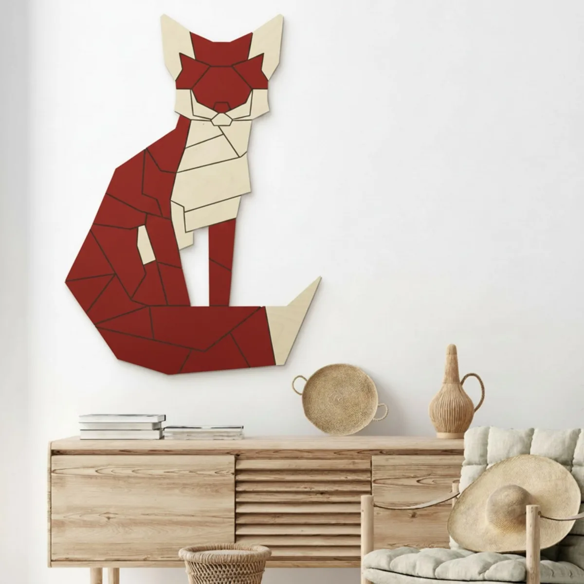 3D Fuchs-Puzzle Wanddekoration – Birken-Sperrholz 57x80 cm