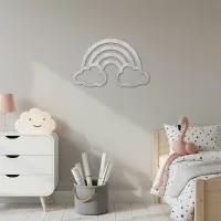 Rainbow with Clouds – Birch Plywood Wall Decor