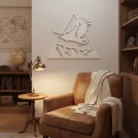 Décoration en bois contreplaqué Aigle au-dessus des montagnes