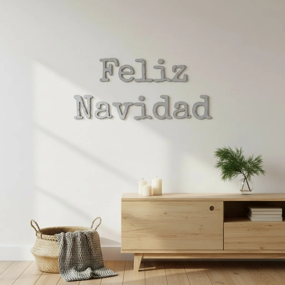 Feliz Navidad – Typemachine letters van berkenmultiplex (2 stukken)