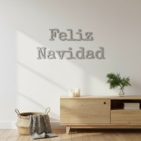Feliz Navidad – Typemachine letters van berkenmultiplex (2 stukken)