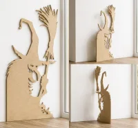 Plywood Witch with Broom Wall Art