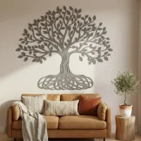 Set de décoration murale en contreplaqué « Arbre de vie » XXL (19 pièces)