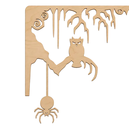 Halloween Corner Decor Owl and Spider