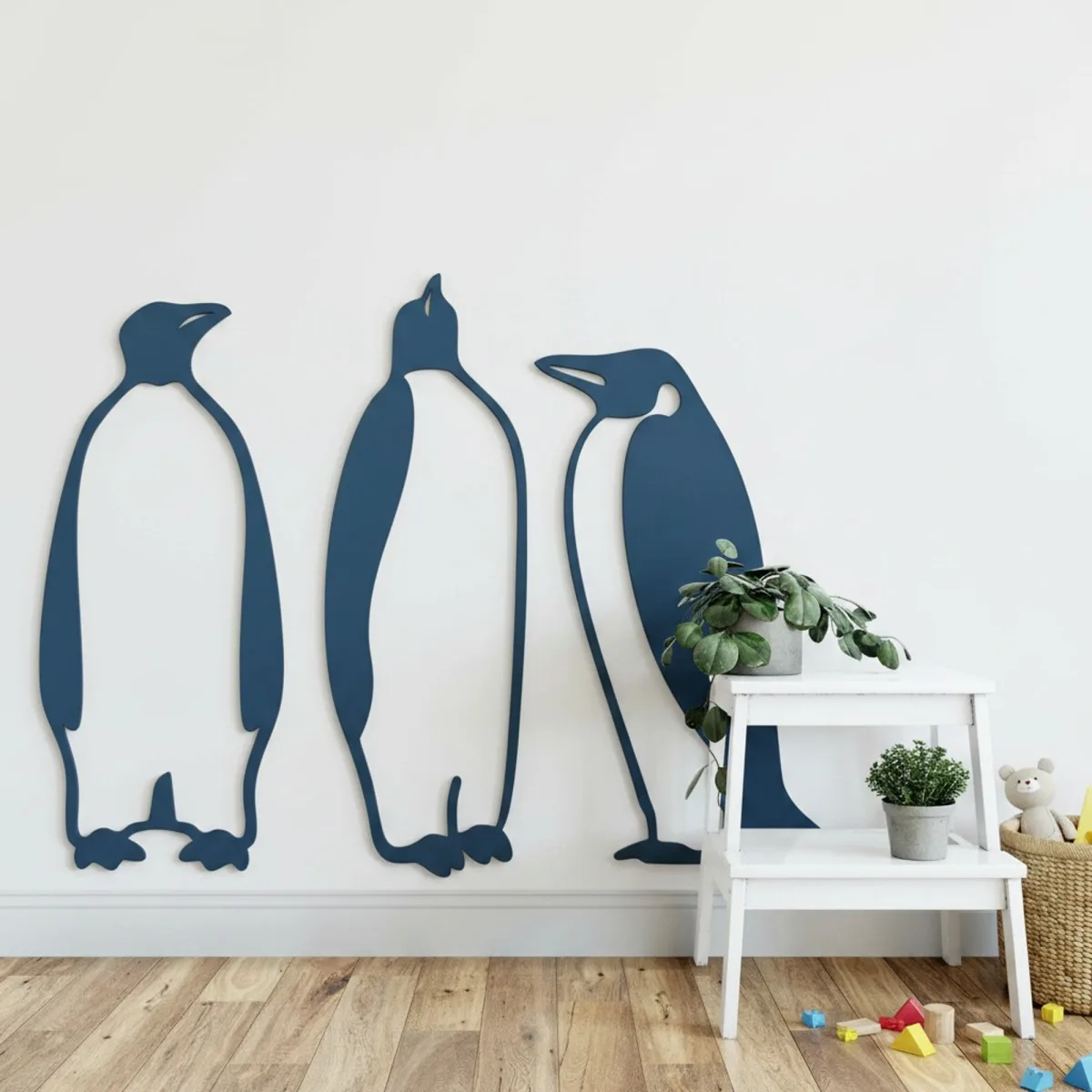 Houten decoratie - Pinguïn (3 stuks) - Berken multiplex