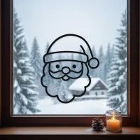 Santa Head Line Art Wall Decor – Birch Plywood