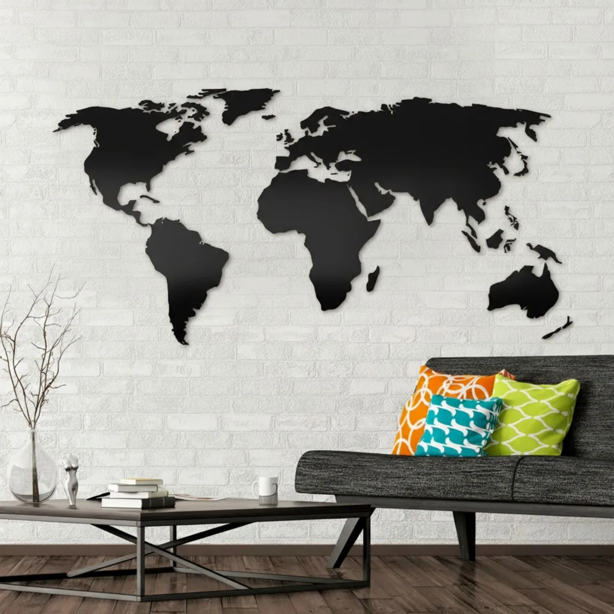 Birch Plywood 3D World Map Wall Decor