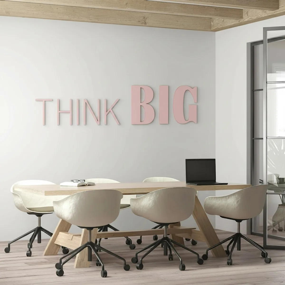 Citation « Think Big » en contreplaqué de bouleau