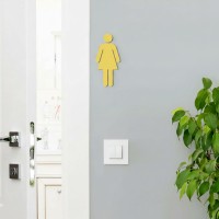 Birch Plywood Restroom Sign — WC Pictogram