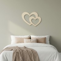 Houten decoratie - Twee harten