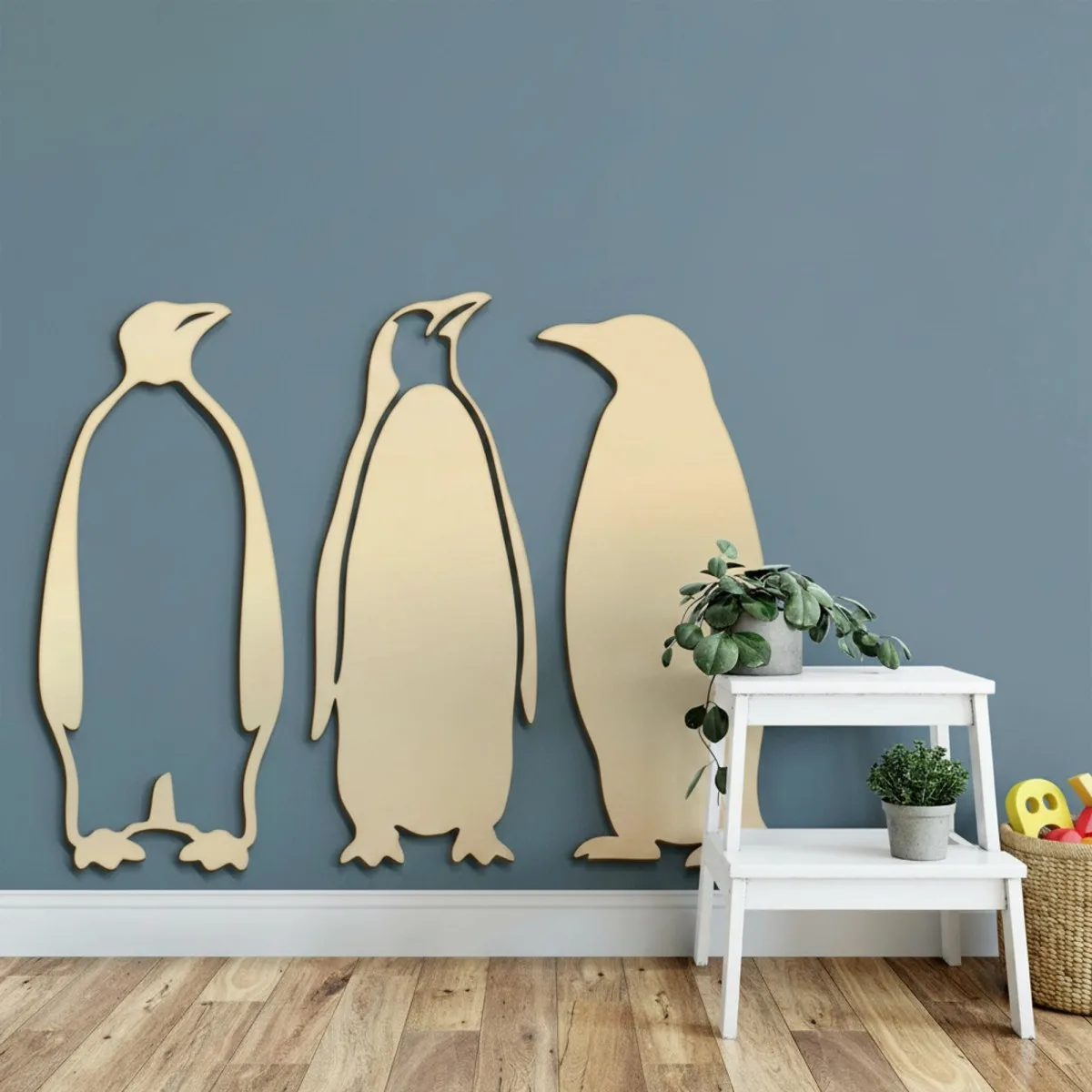 Houten decoratie - Pinguïn (3 stuks) - Berken multiplex