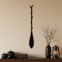 Witch Broom Wall Decor – Twig Broomstick Silhouette – Birch Plywood