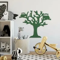 Déco murale en contreplaqué – Arbre aux deux chouettes