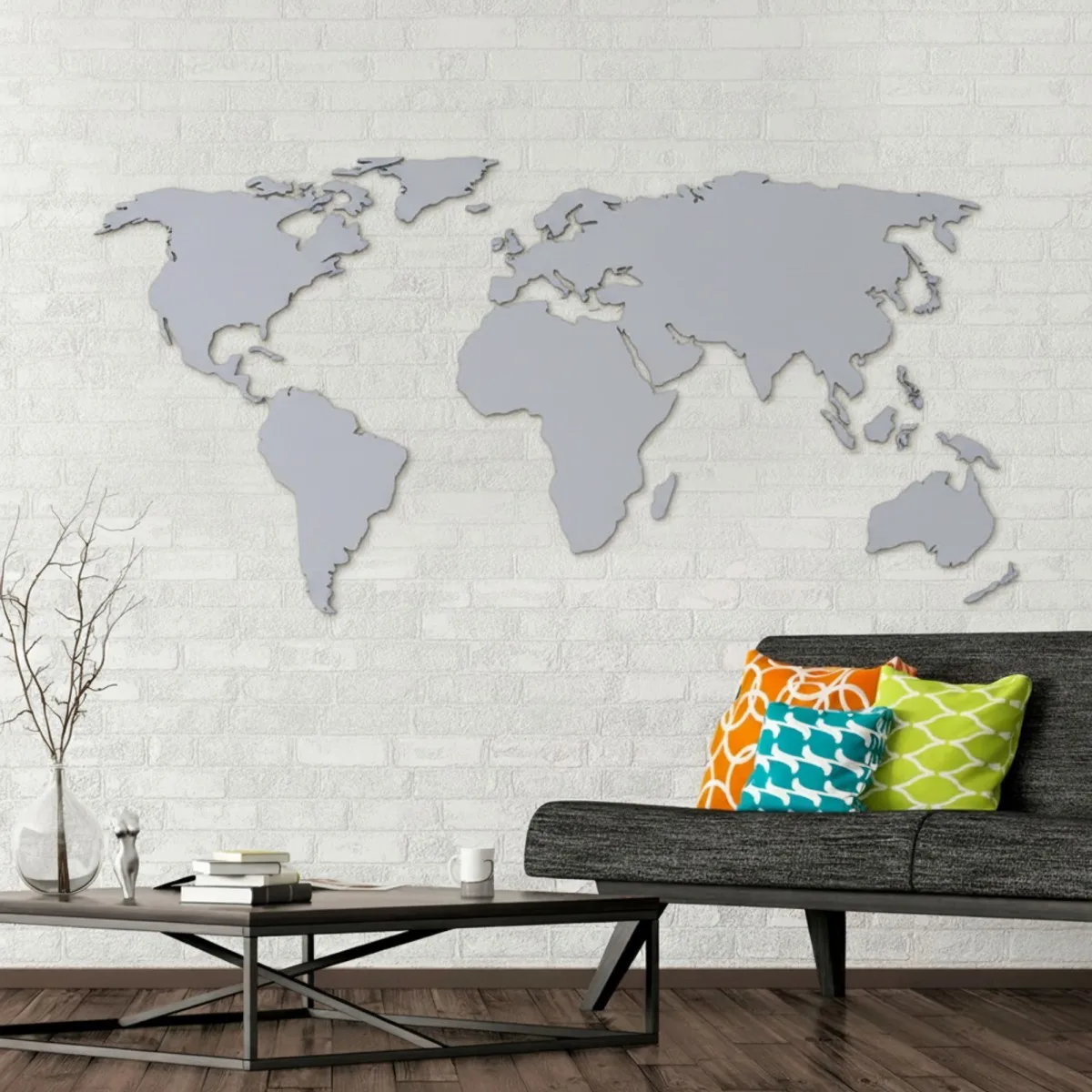 Birch Plywood 3D World Map Wall Decor