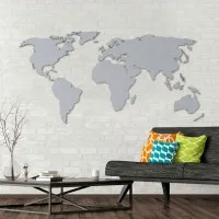 Birch Plywood 3D World Map Wall Decor