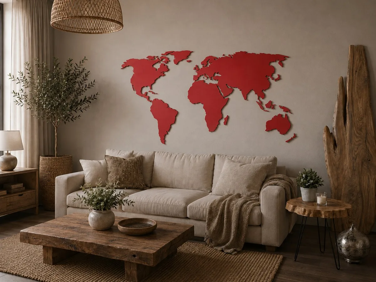 Wooden World Map Wall Decor
