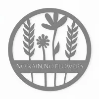 Déco murale en contreplaqué – No Rain No Flowers, ronde