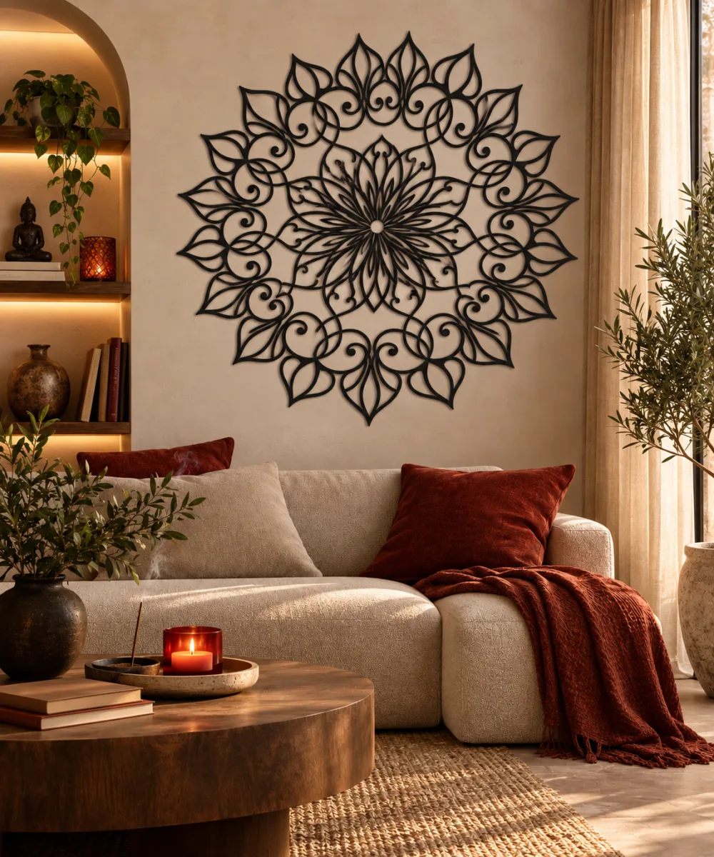 Carved Wall Mandala Lotus