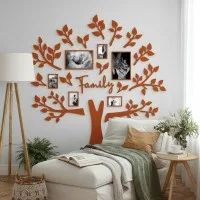 Family Tree Wall Decor XXL with 6 Photo Frames – Birch Plywood