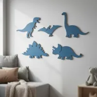 Birch plywood decoration dinosaur set 5 pieces