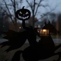 Headless Horseman Wall Decor – Rearing Horse Jack O Lantern – Birch Plywood