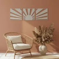 Birch Plywood Wood Decor: Boho Sunset (3-Piece Set)
