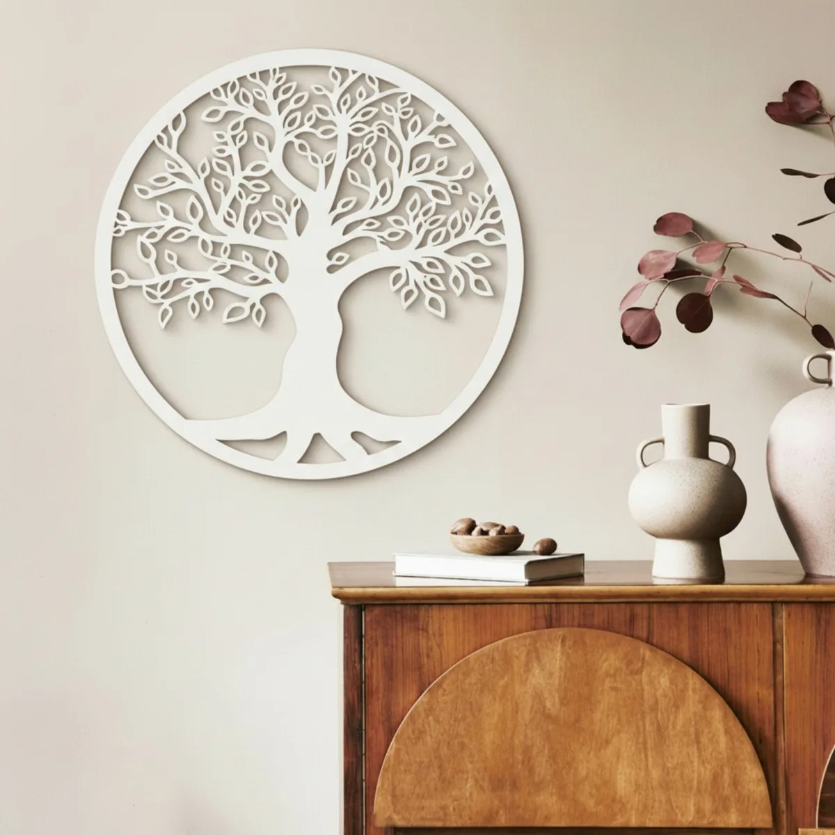 Décoration murale « Arbre de vie » Ø 40 cm – Contreplaqué de bouleau
