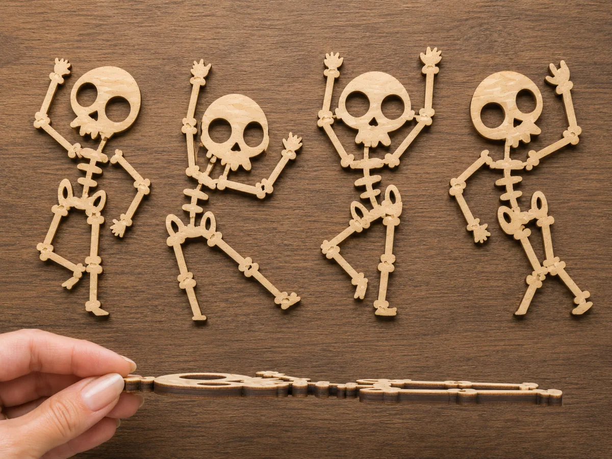 Set houten skeletjes voor Halloween