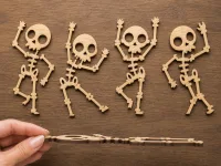 Set houten skeletjes voor Halloween