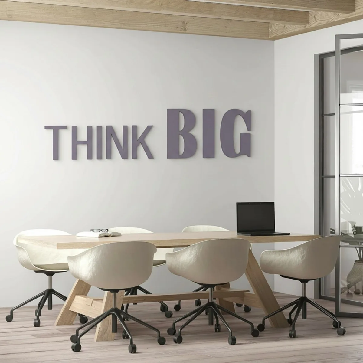 Citation « Think Big » en contreplaqué de bouleau