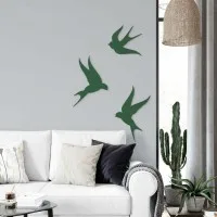 Déco murale en bois – Trio d'oiseaux – Contreplaqué de bouleau (3 pièces)