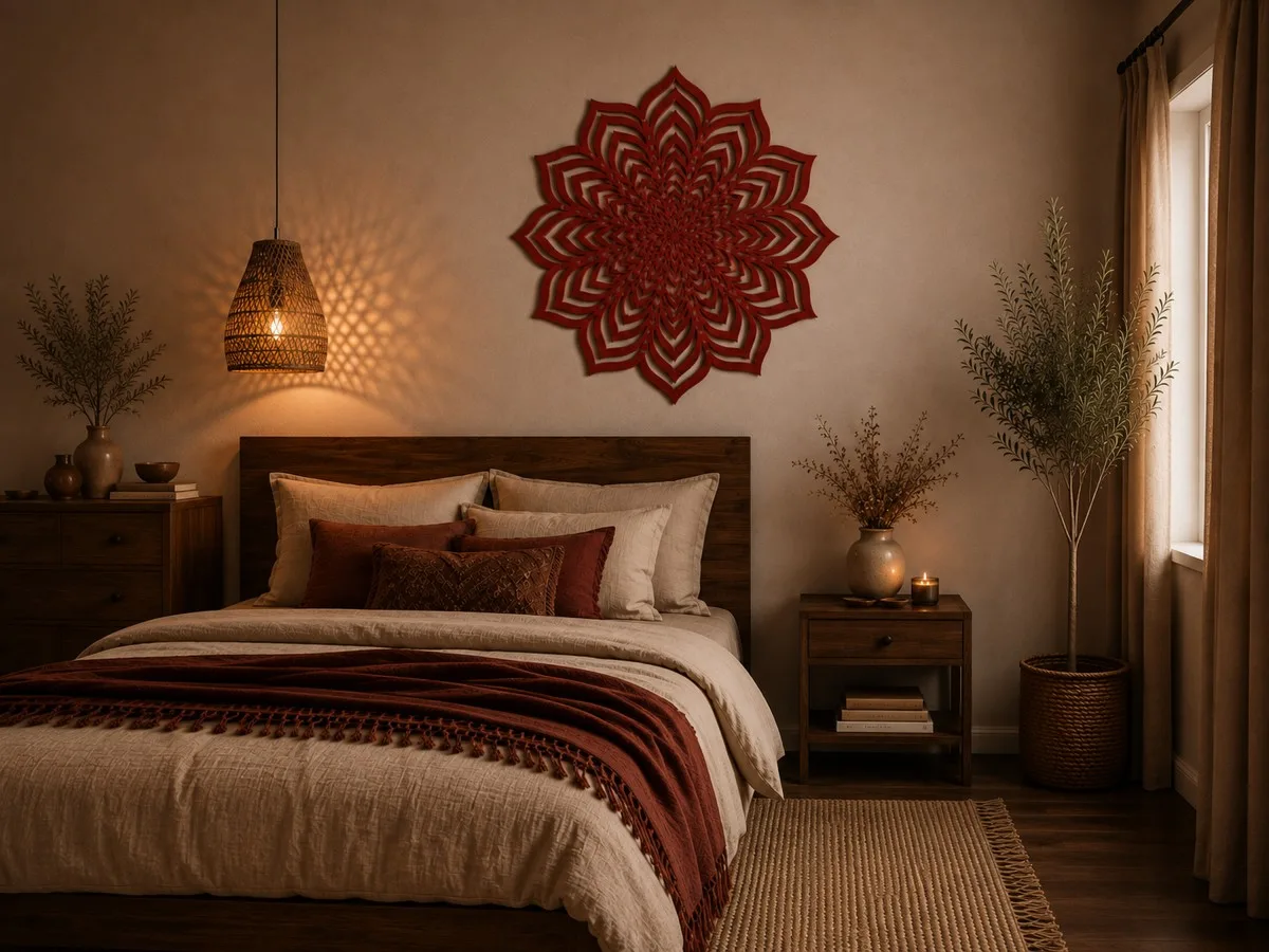 Carved Wooden Mandala Wall Art