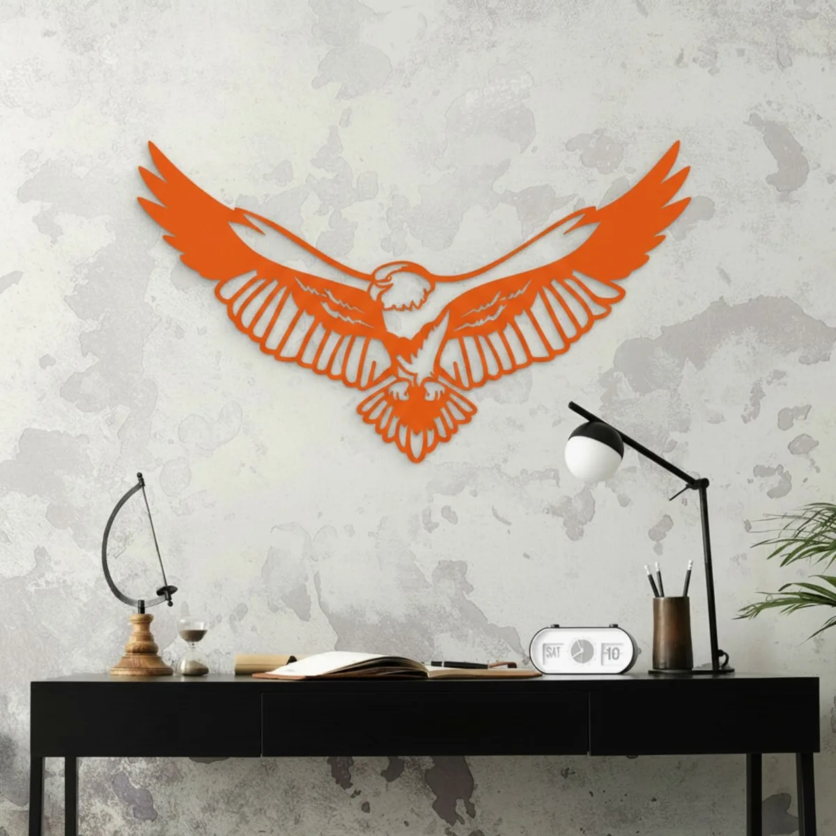 Adler Wanddekoration aus Birken-Sperrholz – Flugender Adler Silhouette