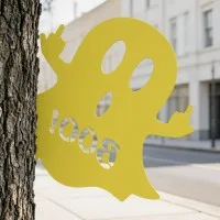 Halloween Frecher Geist Gartendeko – Lässiges BOO-Schild mit Stinkefinger 60 cm
