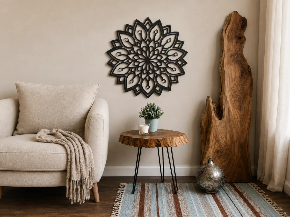 Wooden Petals Mandala Wall Art