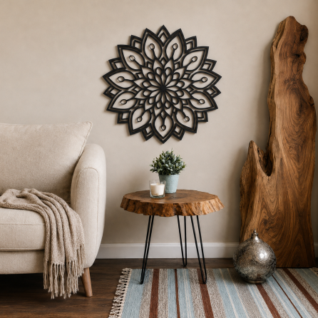 Wooden Petals Mandala Wall Art